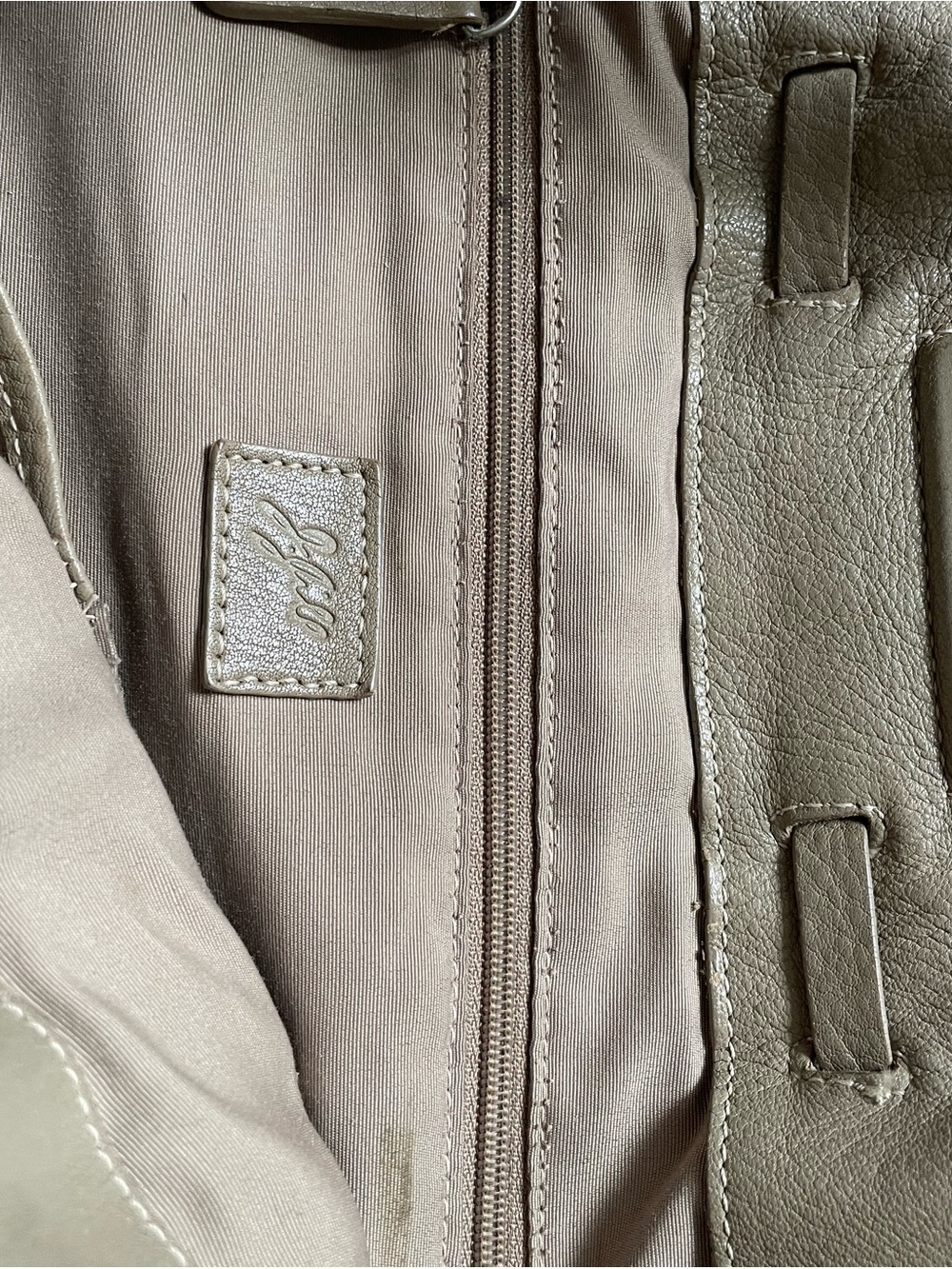 J. Jill Taupe Leather Shoulder Bag